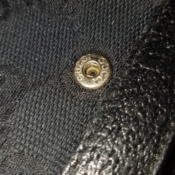 Authentic Gucci Black Canvas Charmy Wallet